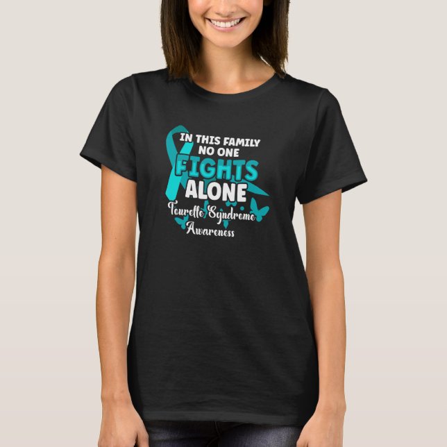 Aquamarines Ribbon Tourette Syndrome Awareness Fig T-Shirt (Vorderseite)