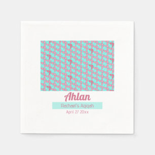 AQUAMARINES rosa Muster, Aqiqah Babydusche Serviette