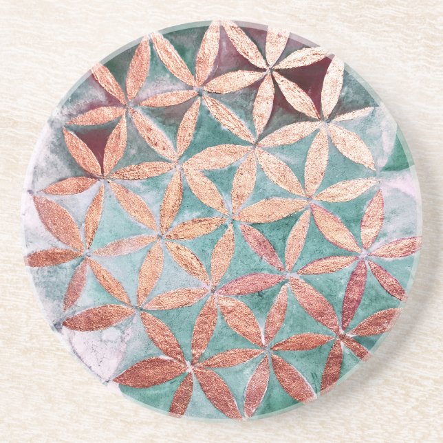 Aquamarines Rosa Pastellfarben Abstraktes Wasserfa Getränkeuntersetzer (Vorne)