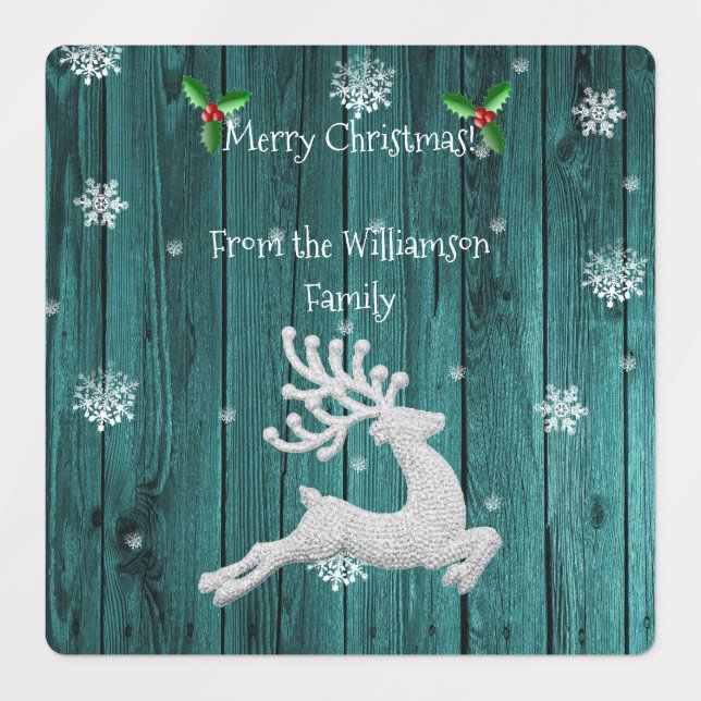 Aquamarines Rustikales Weihnachtsgebäck Etiketten (Design 3)