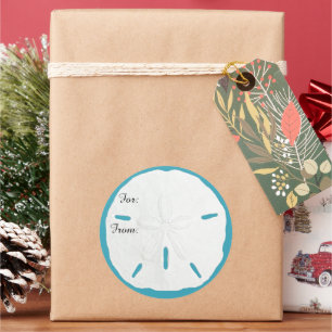 Aquamarines Sand Dollar Geschenk Tag Weihnachtskle Runder Aufkleber