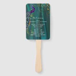 Aquamarines Satin mit Pfauenhochzeitprogramm Fächer