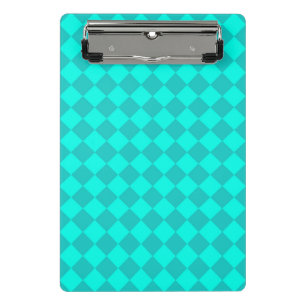 Aquamarines Schachbrett Diamantmuster Mini Klemmbrett