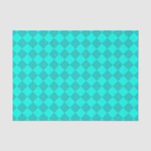 Aquamarines Schachbrett Diamantmuster Seidenpapier