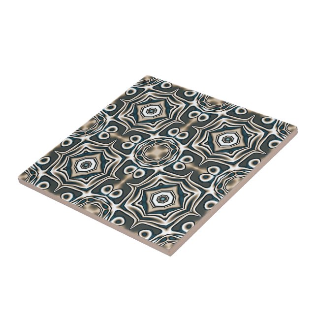 Aquamarines Schieferblau Grau Taupe Brown Ethnic S Fliese (Seite)