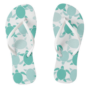 Aquamarines Schildkröte-Muster Flip Flops
