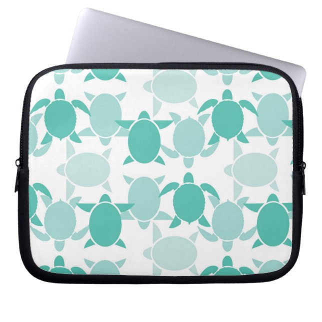 Aquamarines Schildkröte-Muster Laptopschutzhülle (Vorderseite)
