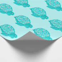 Aquamarines Schildkrötenmuster Aqua Wrapping Paper