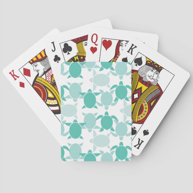 Aquamarines Schildkrötenmuster Spielkarten (Rückseite)