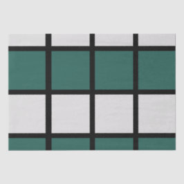 Aquamarines schwarz gekreuztes Muster Seidenpapier