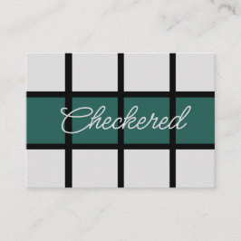 Aquamarines schwarz gekreuztes Muster Visitenkarte