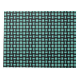 Aquamarines Schwarz-Weave-Muster Notizblock