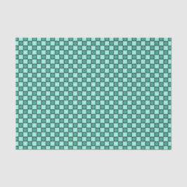 Aquamarines Schwarzes Prüfbrett-Muster Seidenpapier