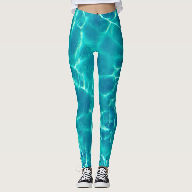 Aquamarines Schwimmbad Leggings (Vorderseite)
