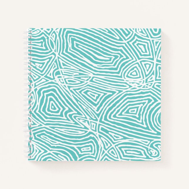 Aquamarines Scribbleprint Notizbuch (Vorderseite)