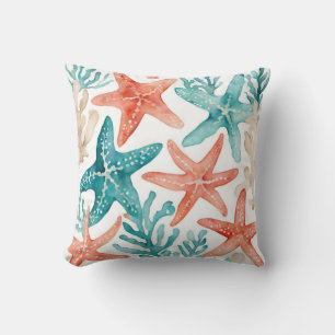 Aquamarines Seashell-Muster Kissen