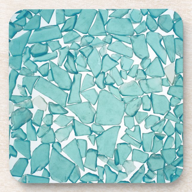 Aquamarines Seeglasseedruck Getränkeuntersetzer (Vorderseite)