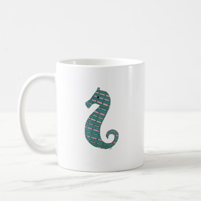 Aquamarines Seepferd Kaffee Tasse (Links)