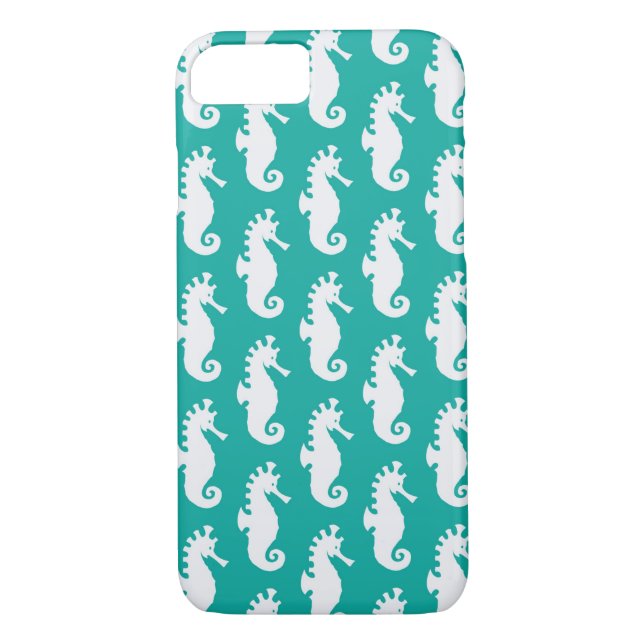 Aquamarines Seepferd-Muster 1 Case-Mate iPhone Hülle (Rückseite)