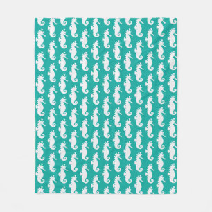 Aquamarines Seepferd Muster 1 Fleecedecke