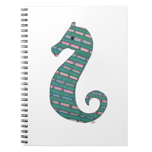 Aquamarines Seepferd-Notebook Notizblock (Vorderseite)