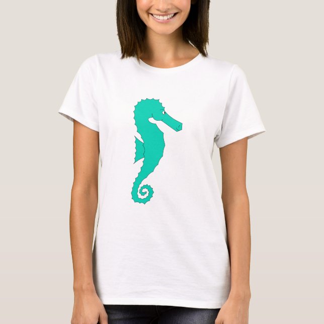 Aquamarines Seepferd T-Shirt (Vorderseite)