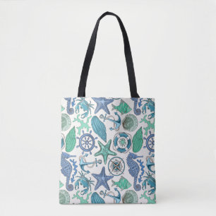 Aquamarines Seetier-Muster Tasche