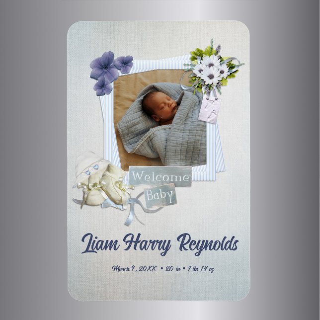 Aquamarines Shabby Style Baby Magnet (Von Creator hochgeladen)