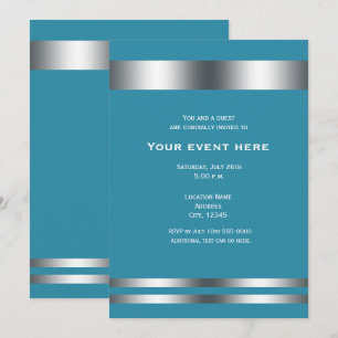 Aquamarines Silver Elegantes Abendessen Party Einl Einladung