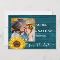 Aquamarines Sonnenblumenöl-Foto - Hochzeit rettet