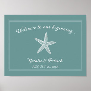 Aquamarines Starfish Hochzeitstipendium Poster