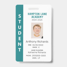 Aquamarines Student-ID-Abzeichen für vertikale Str
