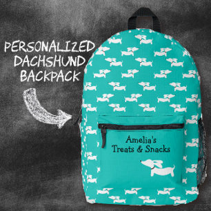 Aquamarines Tanzen Dackeln Beutel für Dackel Hunde Bedruckter Rucksack