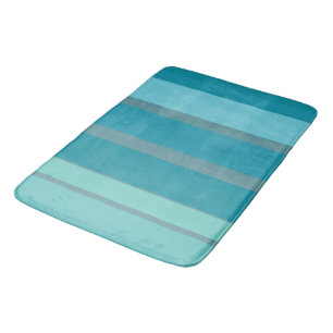 Aquamarines Türkis und Aqua Streifen Badematte