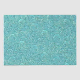 Aquamarines türkisfarbenes Blumenmuster Seidenpapier