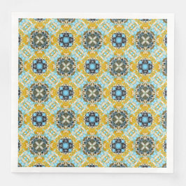 Aquamarines, türkisfarbenes, gelbes und graues Gem Serviette