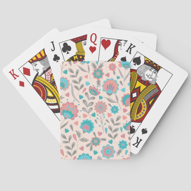 Aquamarines u. korallenrotes spielkarten (Rückseite)