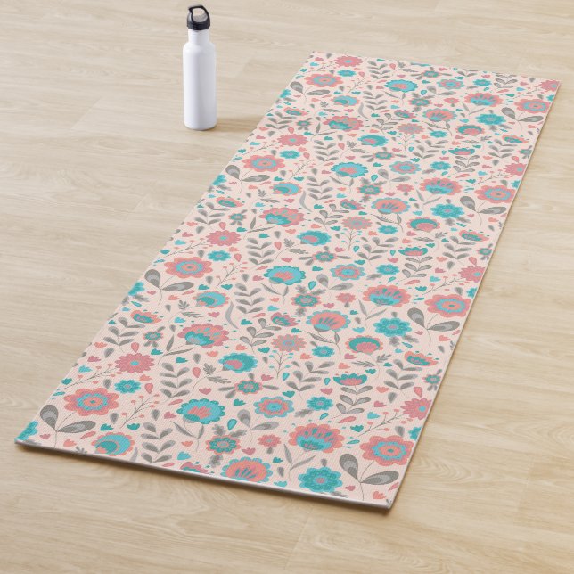 Aquamarines u. korallenrotes yogamatte (Beispiel)