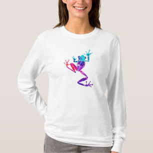 Aquamarines u. lila Baum-Frosch-lang Sleeved Shirt