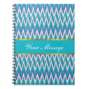Aquamarines und Amethyst iKat Zickzackmuster Notizblock