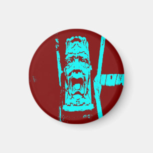 Aquamarines und burgundisches Funny Face Magnet