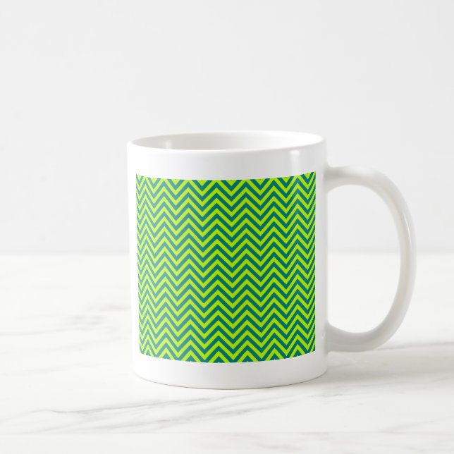 Aquamarines und glänzendes Zickzack Muster Kaffeetasse (Rechts)