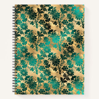 Aquamarines und Gold-Design-Notebook Notizbuch