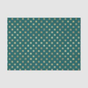 Aquamarines und Gold Foil Star Muster Seidenpapier