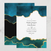 Aquamarines und Gold Geode Agate Stone Wedding Fot
