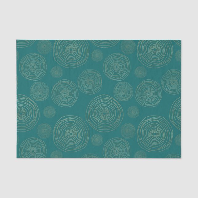 Aquamarines und golddoodle Muster Seidenpapier (Vorderseite)