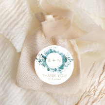 Aquamarines und goldenes Agate Watercolor Monogram