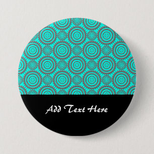 Aquamarines und grau geometrisches Muster Kaleidos Button