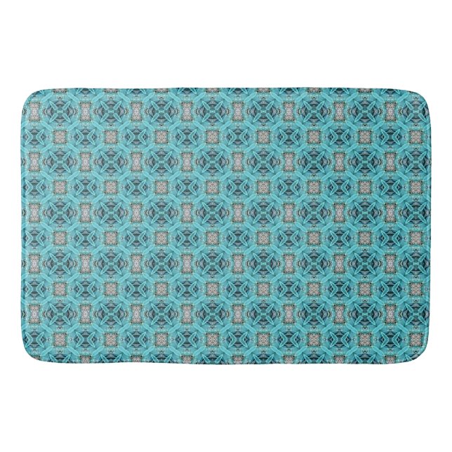 Aquamarines und graues Kissen Badematte (Vorderseite)