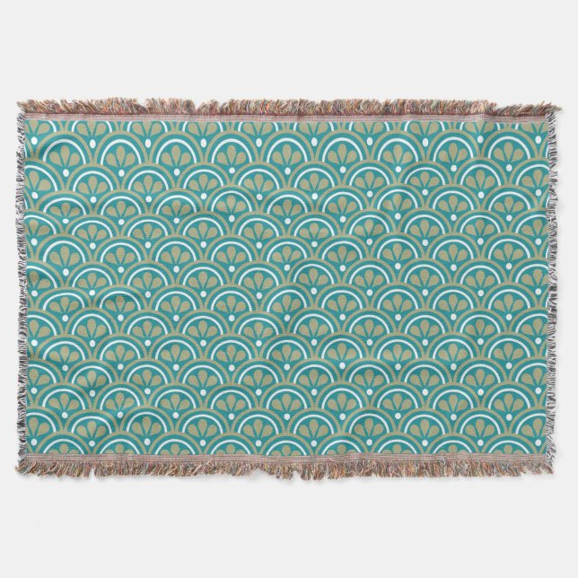 Aquamarines und kakifarbiges decke (Vorderseite)